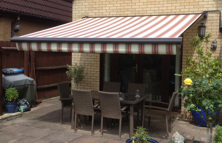Awning over outside seating